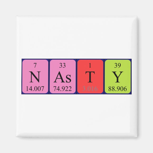 Nasty Periodisk bord namn magnet (Framsidan)