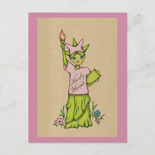 Nasty Woman Dam Liberty Vykort (Framsida)