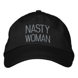 Nasty Woman grått brev black Broderad Keps