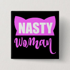 Nasty Woman Rosa Pussy Cat Hat Knapp