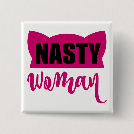 Nasty Woman Rosa Pussy Cat Hat Knapp