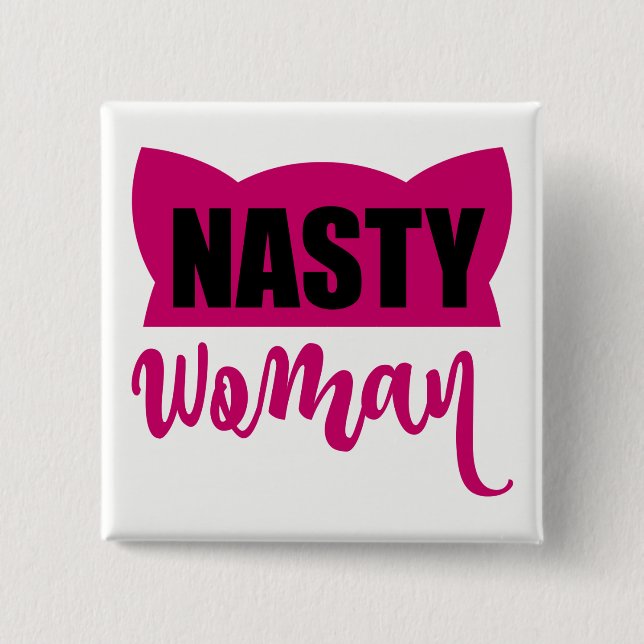 Nasty Woman Rosa Pussy Cat Hat Knapp (Framsida)