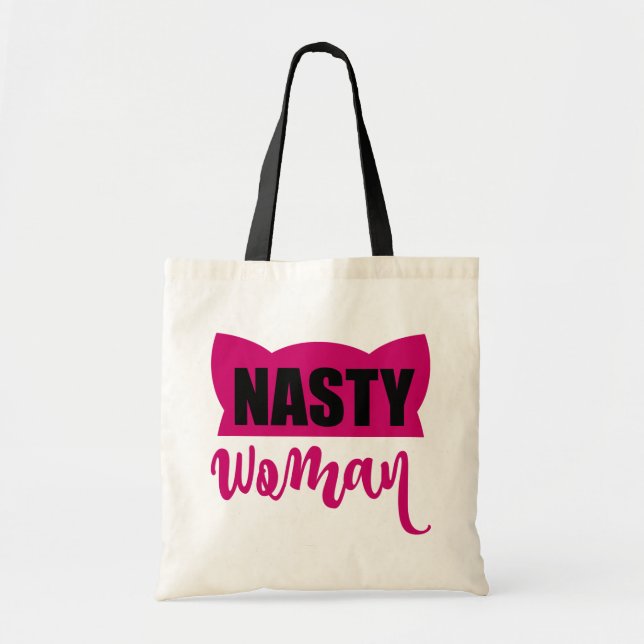 Nasty Woman Rosa Pussy Cat Hat Tygkasse (Framsidan)