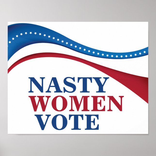 Nasty Women Vote American Flagga Feminist Policy Poster (Framsidan)