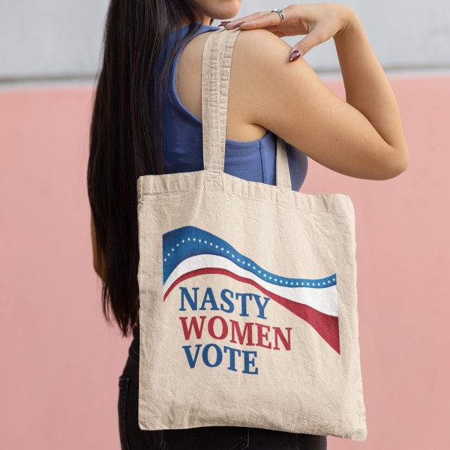 Nasty Women Vote American Flagga Feminist Voter Tygkasse (Skapare uppladdad)