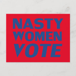 "Nasty Women Vote" blått rött Vykort