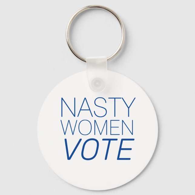 "Nasty Women Vote" blått vitt Nyckelring (Framsida)