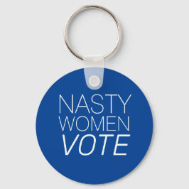 "Nasty Women Vote" blått vitt Nyckelring