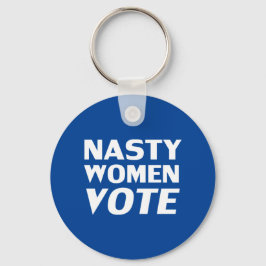 "Nasty Women Vote" blått vitt Nyckelring
