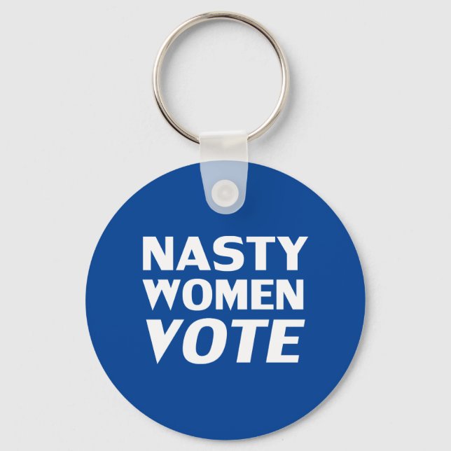 "Nasty Women Vote" blått vitt Nyckelring (Framsida)