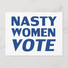 "Nasty Women Vote" blått vitt Vykort