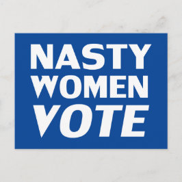 "Nasty Women Vote" blått vitt Vykort