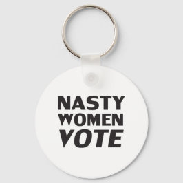 "Nasty Women Vote", svart vitt Nyckelring