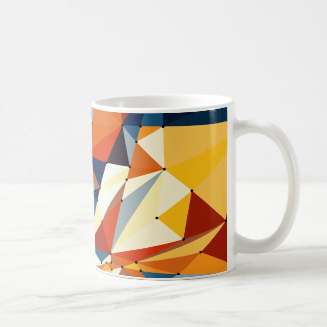 Nät av flerfärgade trianglar kaffemugg (Höger)