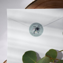 Nåt blått | Botanisk Returadress Bouquet Runt Klistermärke