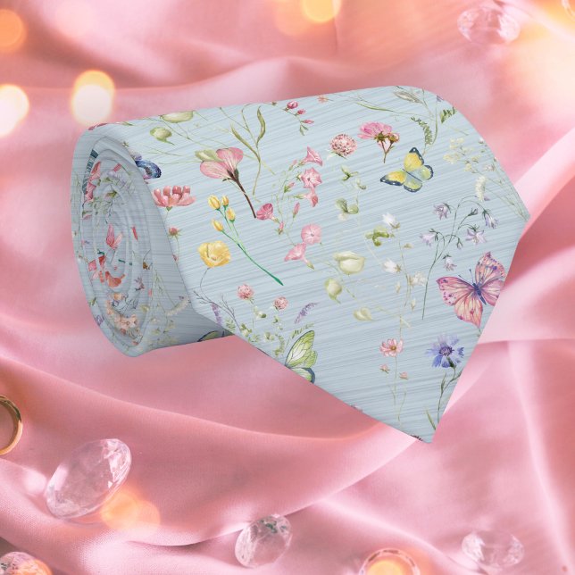 Nåt blått Elegant Wildblome Necktie Slips (Skapare uppladdad)