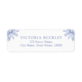 Nåt blått enkelt botaniskt Returadress Returadress Etikett