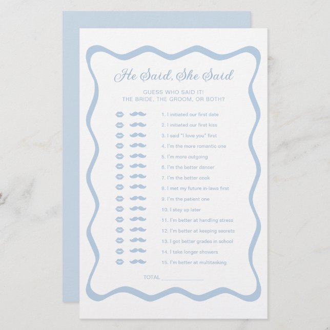 Nåt blått Möhippa sa hon att hon sa att spel (Fram/baksida)