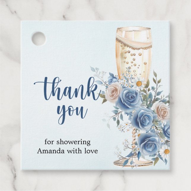 Nåt blått Möhippa-Tack Gåvor Etiketter (Framsida)