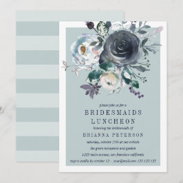 Nåt blått | Peony Flower Bridesmaid Luncheon Inbjudningar