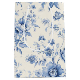 Nåt Blue Blommigt Fransk Toile Chinoiserie