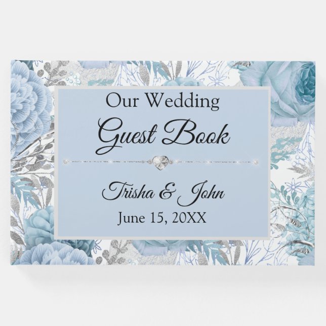 Nåt Blue Bröllop Collection Gästböcker (Framsida)