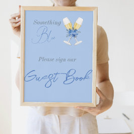 Nåt Blue Champagne Blommigt Möhippa Bok Poster