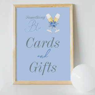 Nåt Blue Champagne Blommigt Möhippa Poster