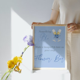 Nåt Blue Champagne Blommigt Möhippa Pub Poster