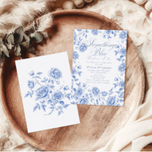 Nåt Blue Elegant Chinoiserie Möhippa Inbjudningar