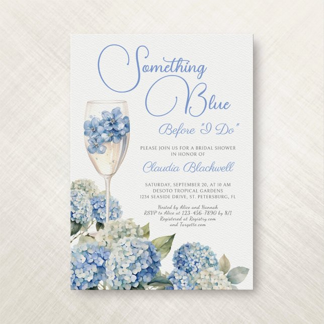 Nåt Blue Hydrangea-Möhippa Inbjudningar (Skapare uppladdad)