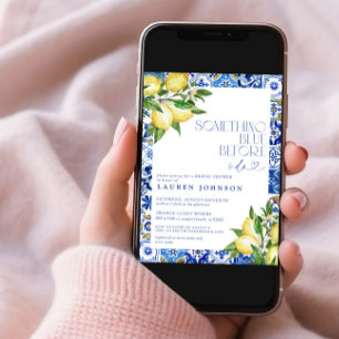 Nåt Blue Lemon Moroccan QR-Möhippa Inbjudningar
