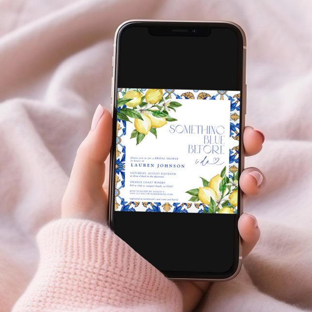 Nåt Blue Lemon Moroccan QR-Möhippa Inbjudningar (Skapare uppladdad)
