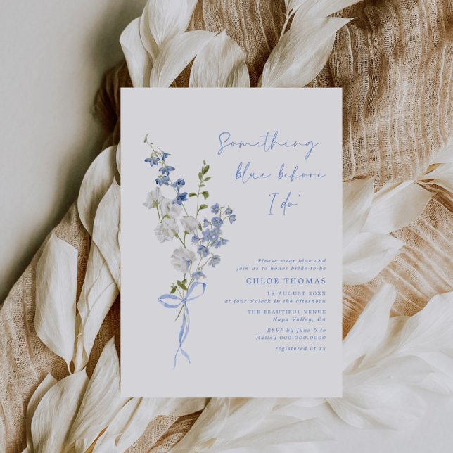 Nåt Blue WildblomBouquet-Möhippa Inbjudningar (Skapare uppladdad)