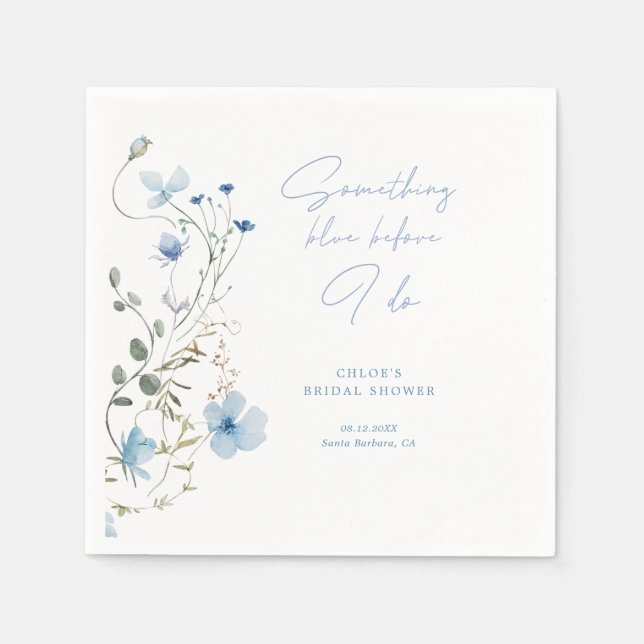 Nåt Blue Wildblomma-Möhippa Pappersservett (Framsidan)