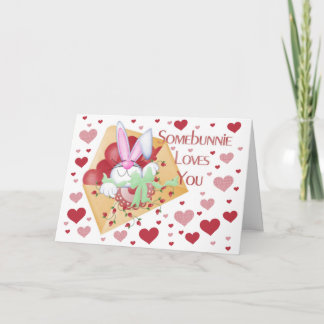 Nåt bunnie Kärlek You Valentine Greeting Card Helgkort