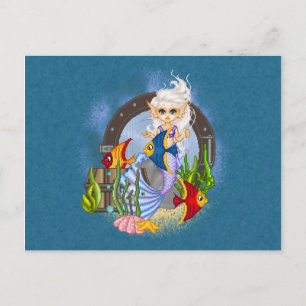 Nåt Fishing Sjöjungfru Pixel Art Vykort