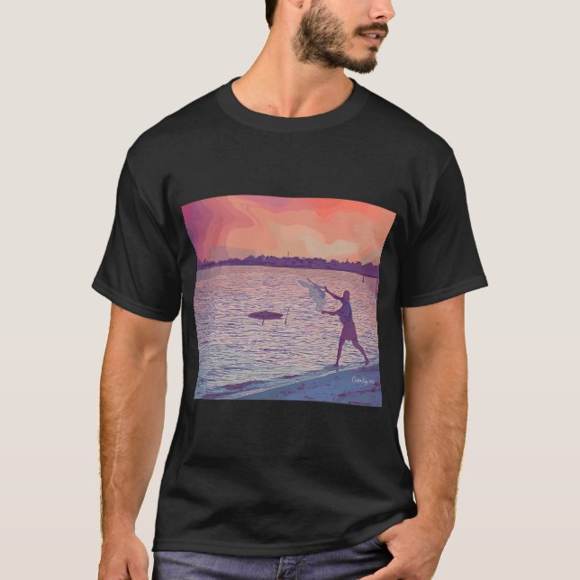 Nät för bete fångst i Cedar Key Florida T Shirt (Framsida)