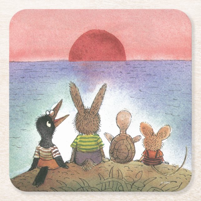 Nåt rött underlägg papper kvadrat (Framsidan)