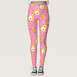 Nåt skumt, gullig rosa fisk leggings
