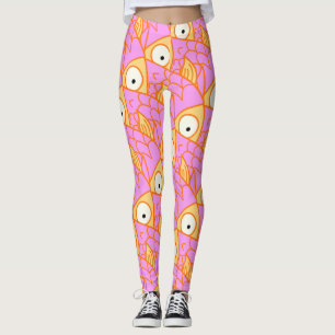 Nåt skumt, gullig rosa fisk leggings