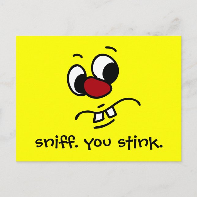 Nåt Stinky Ansikte Grumpy Vykort (Framsida)