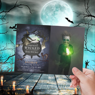 Nåt Wicked Brewing Halloween Nattfödelsedag Inbjudningar