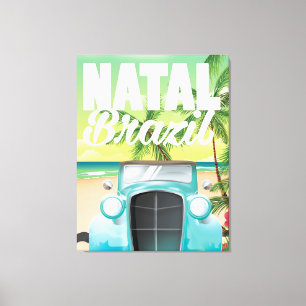 Natal Brasil Vintage resemålning affisch Canvastryck