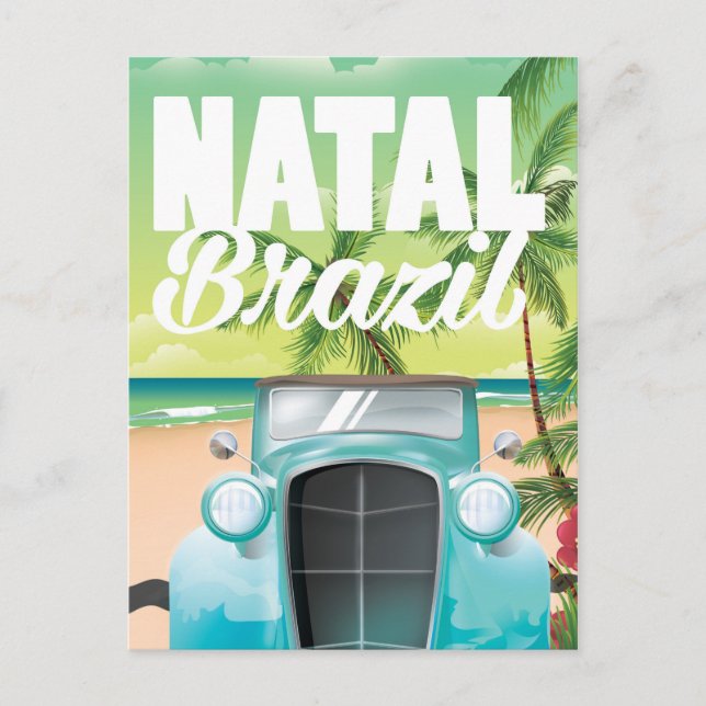 Natal Brasil Vintage resemålning affisch Vykort (Framsida)