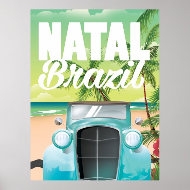 Natal Brasiliens Vintage - reseaffisch för bilar Poster (Framsidan)