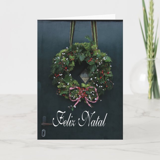 Natal Feliz, portugisisk julkort Helgkort (Framsida)