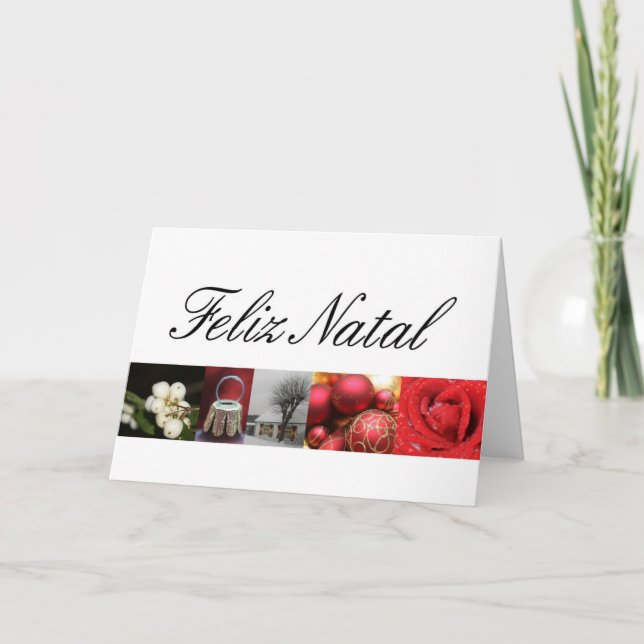 Natal Feliz, portugisisk julkort Helgkort (Framsida)