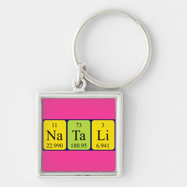 Natali periodisk nyckelring bord namn (Framsidan)