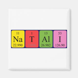 Natali periodiskt återkommande magnet bord namn